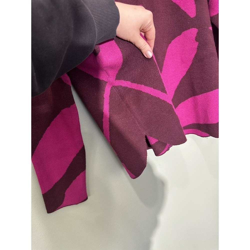 Marla Wynne Sweater Size XS Knit Pink Abstract Art To Wear Artsy Crewneck​​​ - Picture 6 of 11
